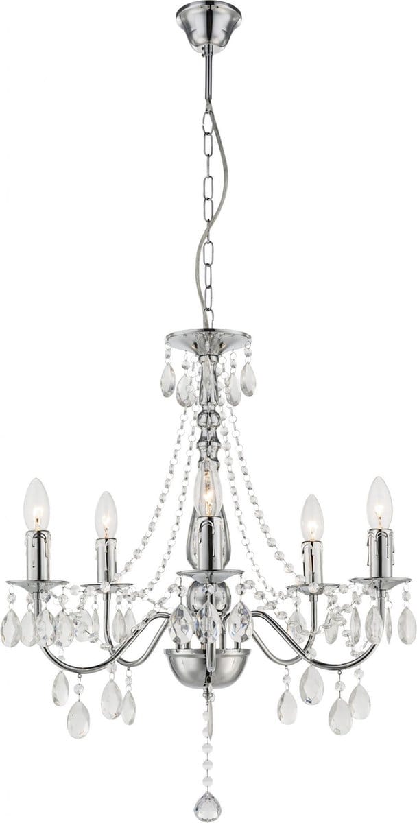 Kroonluchter Globo William LED - Chroom met acrylkristallen
