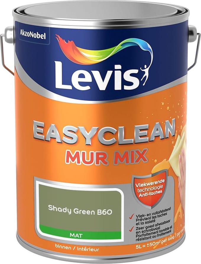 Levis - Easyclean Mur Mat Mix - Shady Green B60 - Mengverf - 5 L