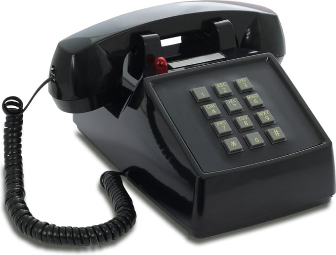 RETRO telefoon - mechanische rinkelbel - druktoets - zwart