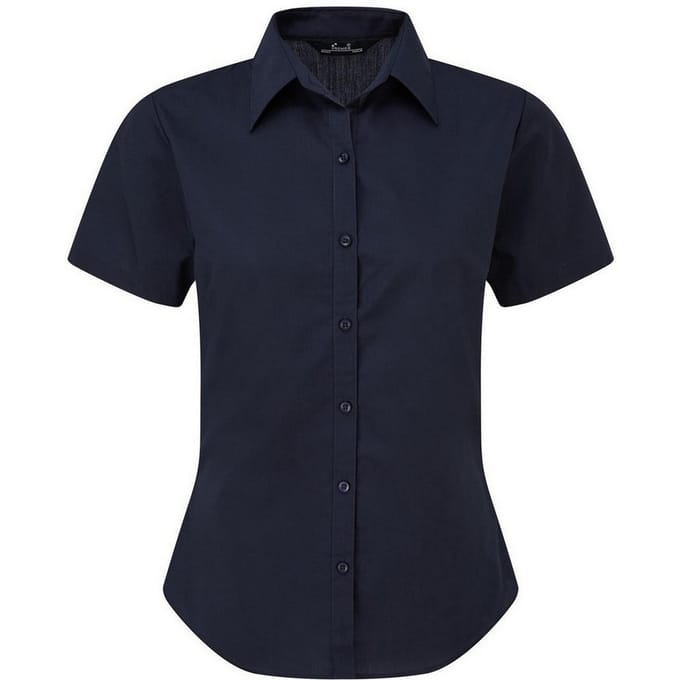 Premier Popeline blouse met korte mouwen / Gewoon werkoverhemd (Marine)