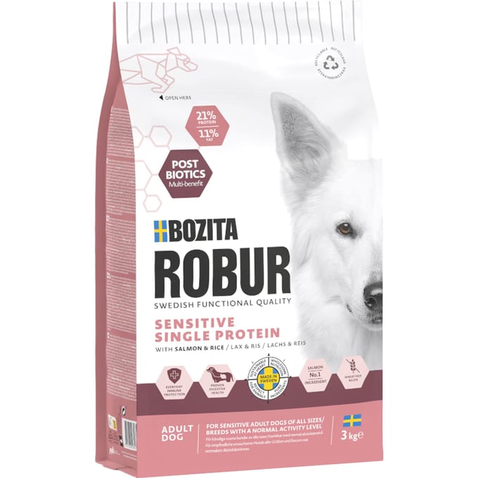 Bozita Robur Sensitive Enkelvoudig Eiwit Zalm & Rijst - 3 kg