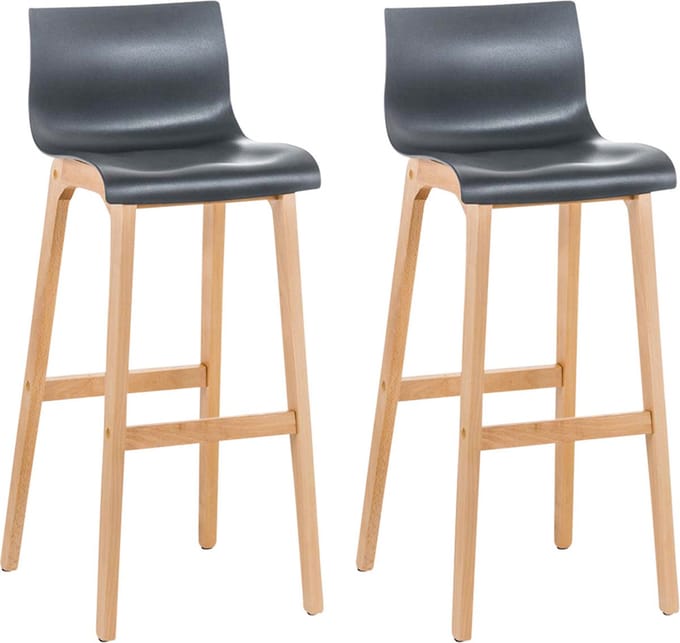 CLP Hover Set van 2 barkrukken - Kunststof grijs