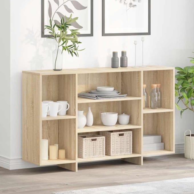 vidaXL - Dressoir - 120x30x75 - cm - bewerkt - hout - sonoma - eikenkleurig