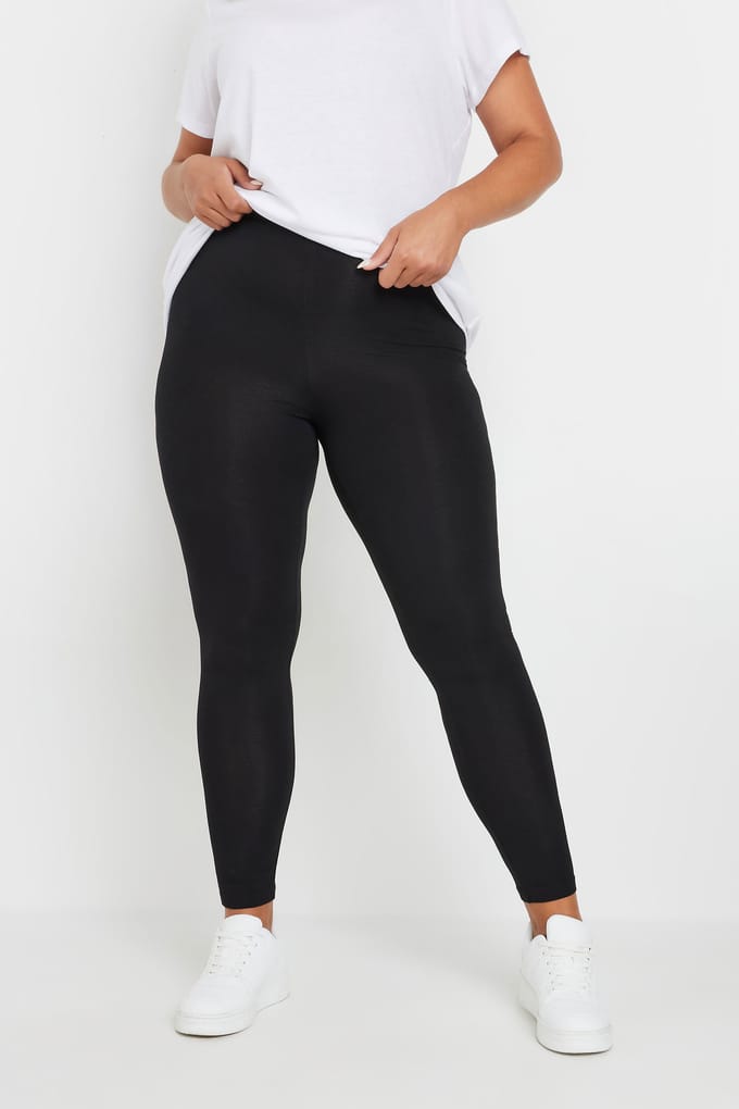 Yours 2 Paar Zachte Leggings Van Viscose In Zwartsize Regular > 58