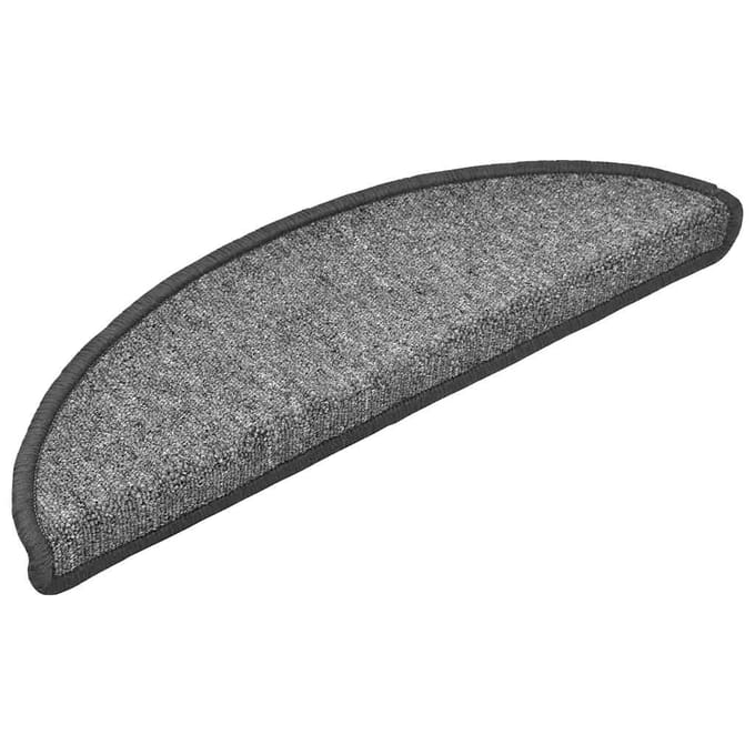 vidaXL - Trapmatten - 30 - st - 56x17x3 - cm - donkergrijs - halfrond