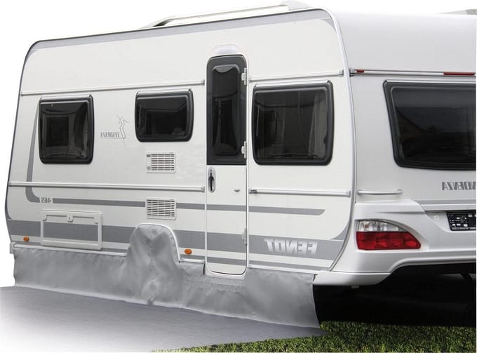 Bodemschort Caravan - Onderzeil - Bescherming Caravan - Verlaagde Deur - 500 cm - Grijs