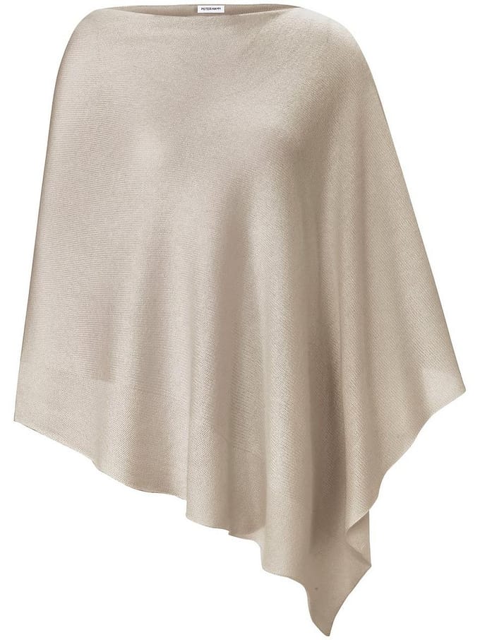 Poncho in asymmetrisch model Van Peter Hahn beige