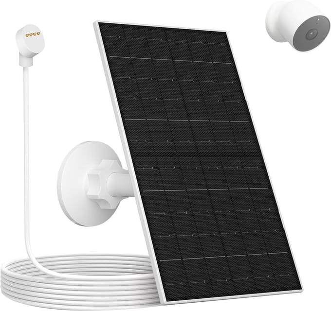Zonnepaneel - Energie Oplader - Camera Voeden - Waterdicht Ontwerp - 7 Watt - Wit