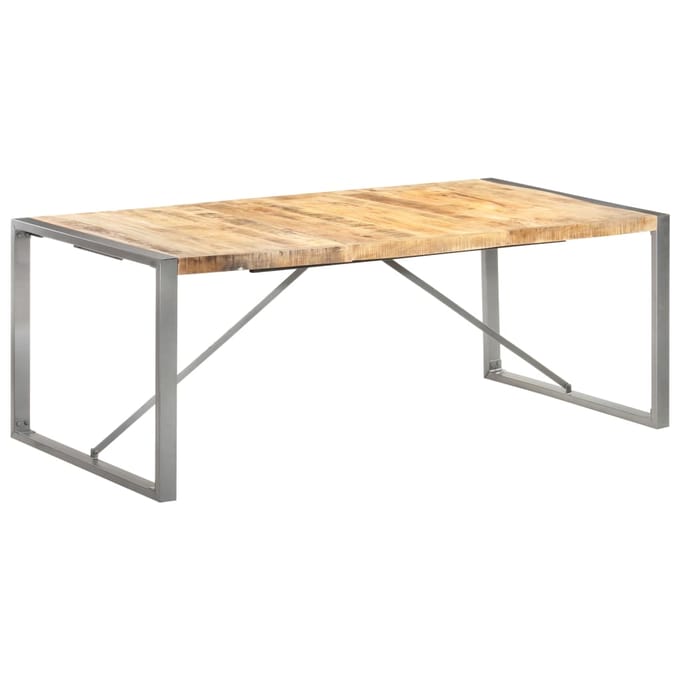vidaXL - Eettafel - 200x100x75 - cm - massief - ruw - mangohout