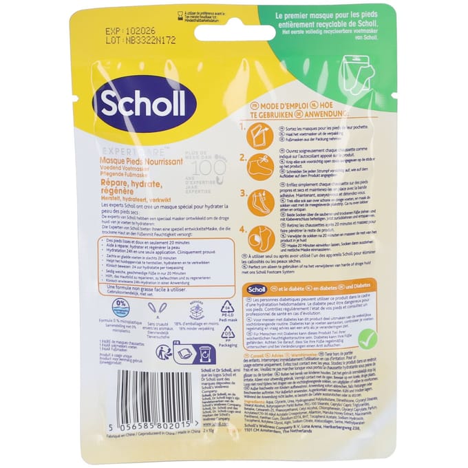 Scholl ExpertCare Manuka Honing Voedend Voetmasker 1 Paar