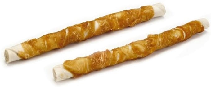 3 x 2 - Kip met runderhuidstick-28cm-hondensnacks -Animal King