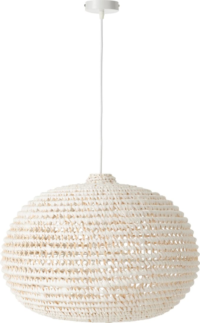 J-Line hanglamp Rond Getwist - metaal - wit