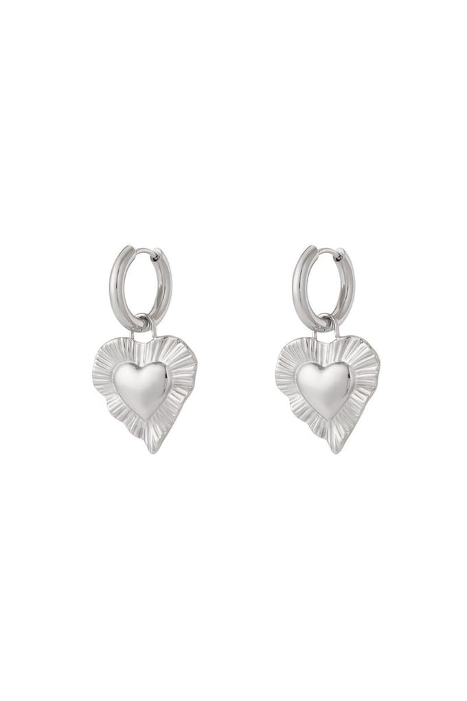 Bijoutheek Oorhangers Stralend Hart Chunky Zilver