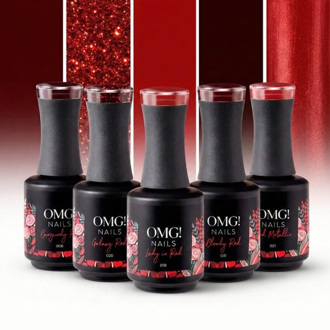 Limea Gellak Set Rood 5x 15ml - Nagellak set - Rode Gel lak - OMG nails - Rood