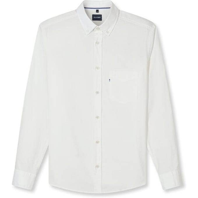 OLYMP Casual Overhemd, Regular Fit, Button-down, Wit