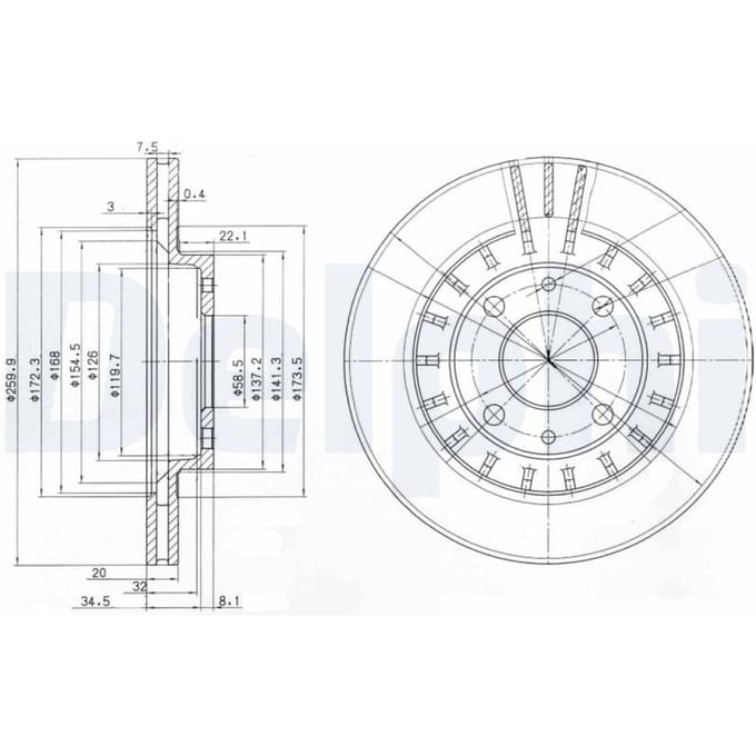 Remschijf DELPHI BG3806
