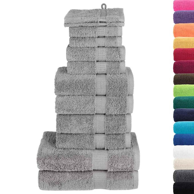 vidaXL - 12-delige - Handdoekenset - SOLUND - 600 - g/m² - grijs