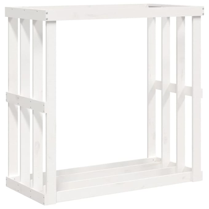 vidaXL - Houtblokhouder - 108x52x106 - cm - massief - grenenhout - wit