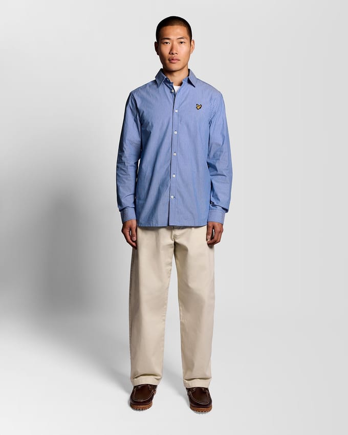 Hemd met lange mouwen en dubbele streep Lyle & Scott