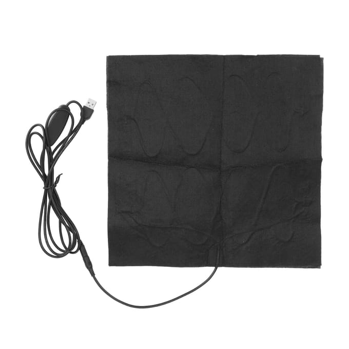 Verwarmingskussen 30x30cm Instelbare Temperatuur Snel Verwarmend Opvouwbaar USB DC 5V voor Thuis Kantoor black
