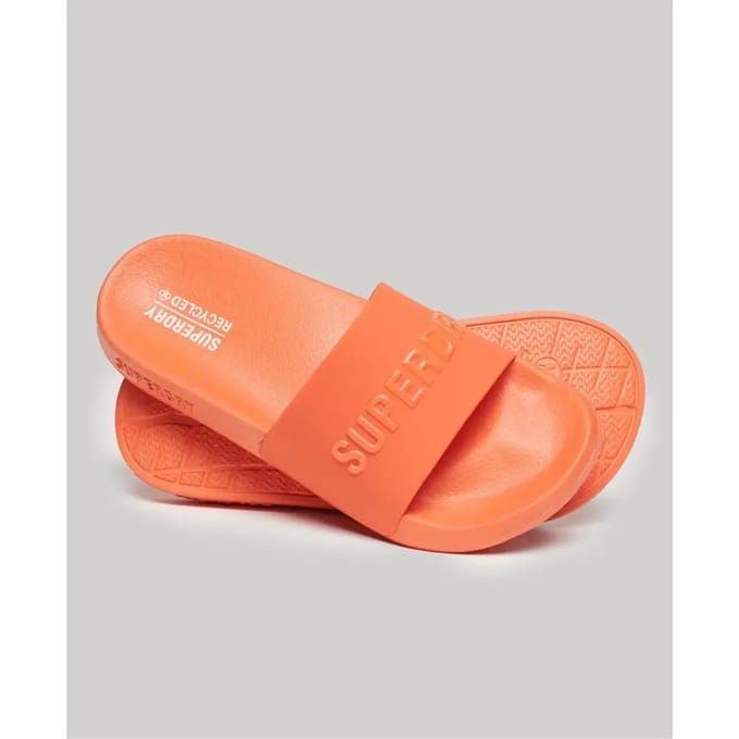 Superdry Code Logo Badslippers Oranje Grootte: S