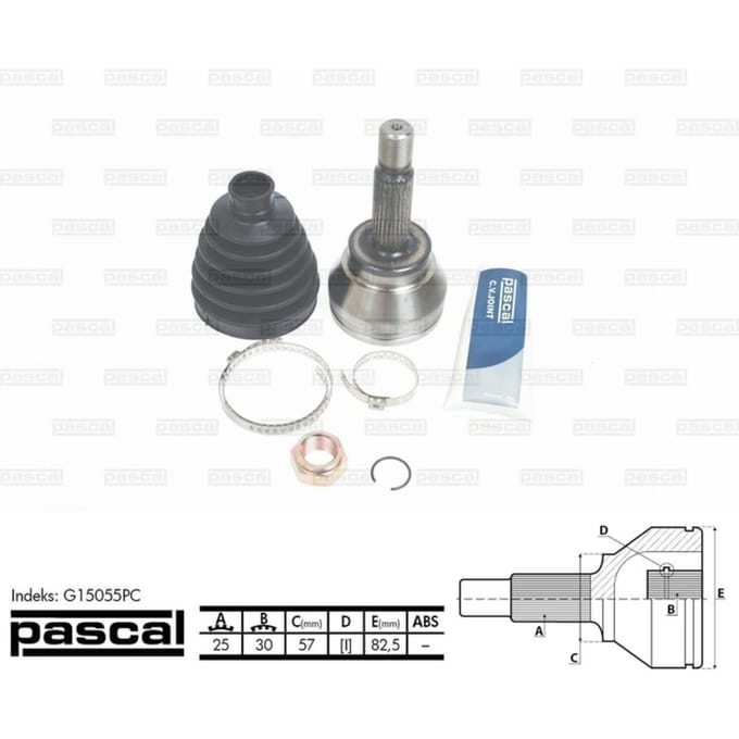 Homokineet reparatie set, aandrijfas PASCAL G15055PC