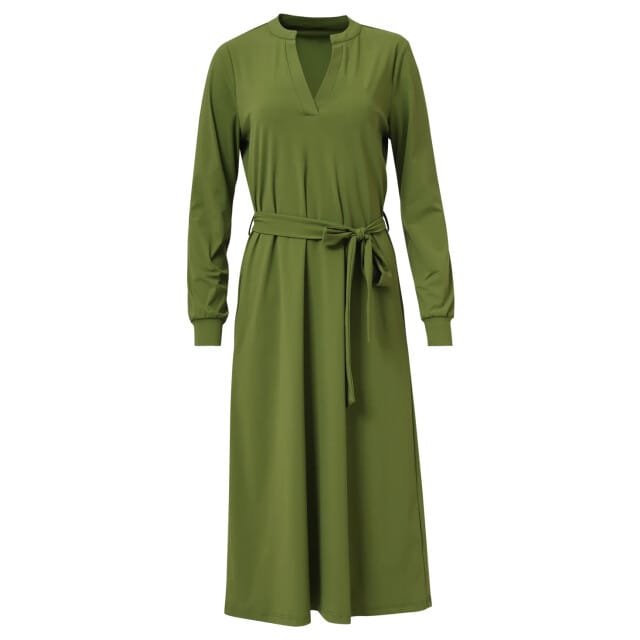 Smashed Lemon Damesgroene travelkwaliteit midi jurk |