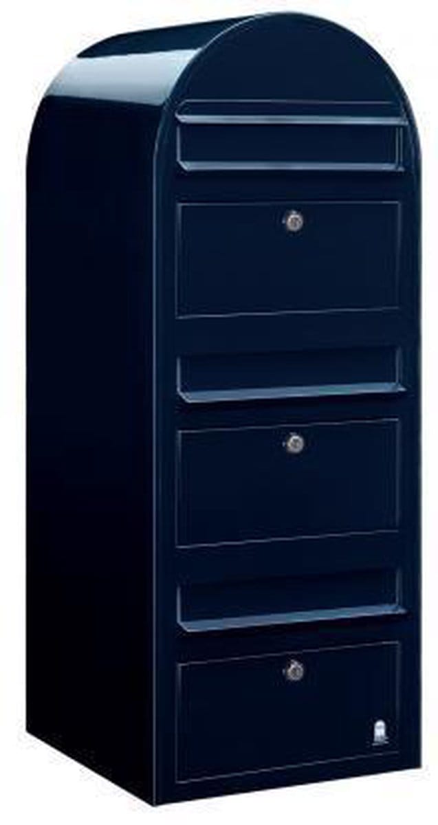 Brievenbus Bobi Trio Zwart Blauw