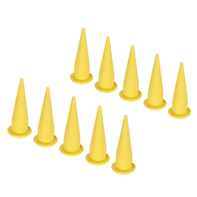 50 Stuks Kit Kegelmondstuk PE Plastic Fijne Tip Herbruikbaar Kitmondstuk voor Afdichtmiddel Lijm yellow