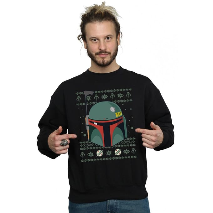 Star Wars Heren Boba Fett Kerst Sweatshirt (Zwart)