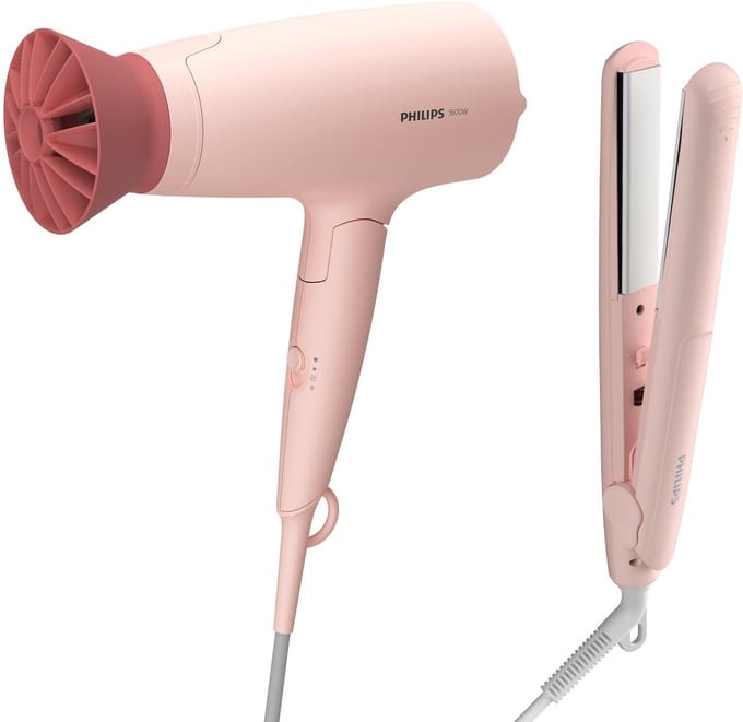 Philips 3000 series BHP398/00 - Föhn incl. stijltang - Roze - Reisföhn