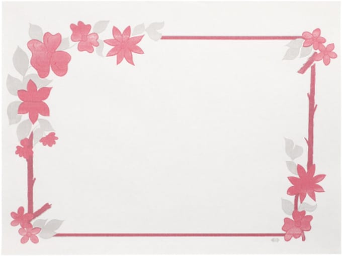 250 Placemats, papier 30 cm x 40 cm wit "Bloemenrand"