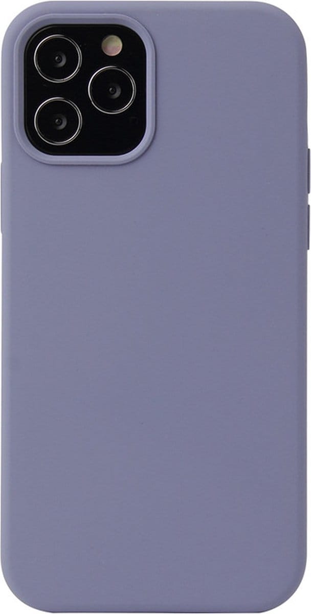 iPhone 12 PRO MAX Hoesje - Liquid Case Siliconen Cover - Shockproof - Lavendel Grijs - Provium