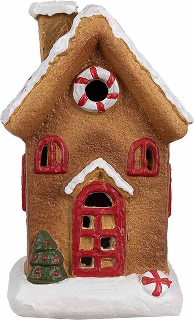 Clayre & Eef Gingerbread house 15 cm Bruin Keramiek