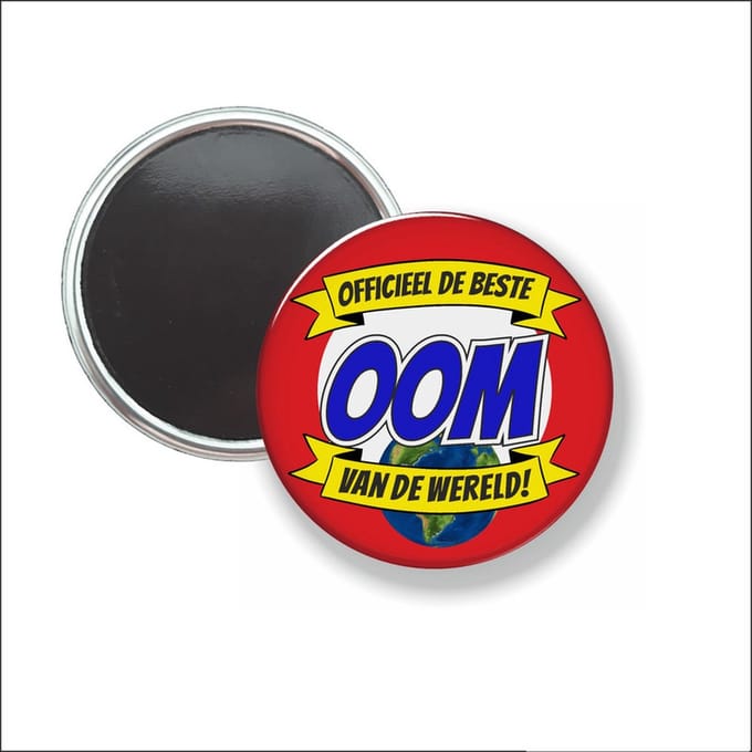 Button Met Magneet 58 MM - Officieel De Beste Oom Van De Wereld - NIET VOOR KLEDING