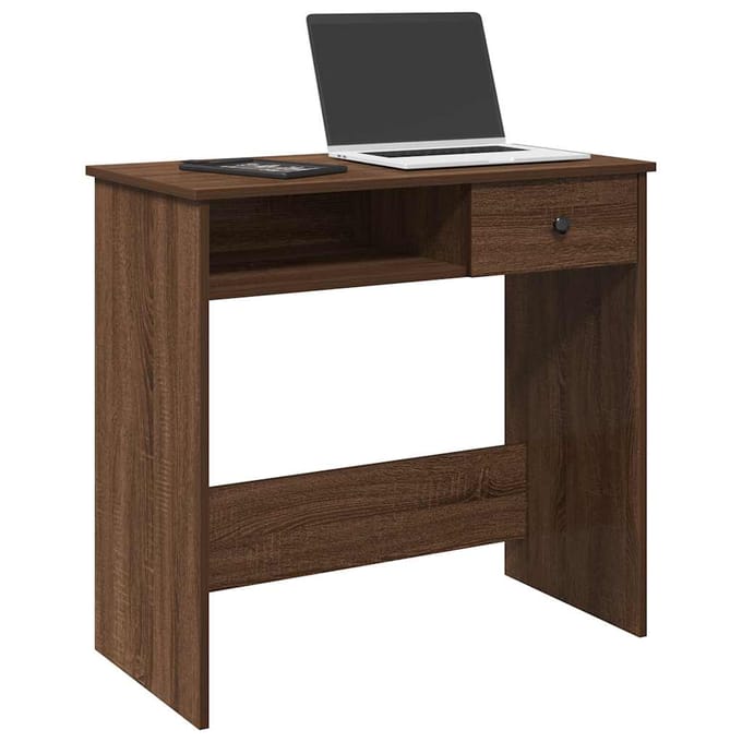 vidaXL - Bureau - 80x40x75 - cm - bewerkt - hout - bruin - eikenkleur