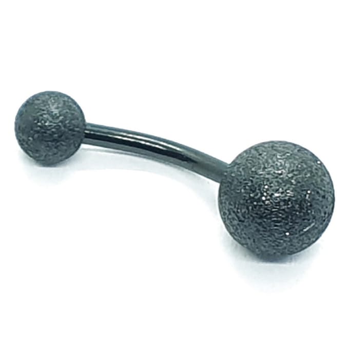 Navel Piercing - Glitter Zwart