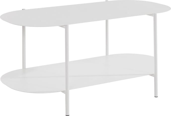 Siliam-Salontafel - 1-plank - Wit Metaal