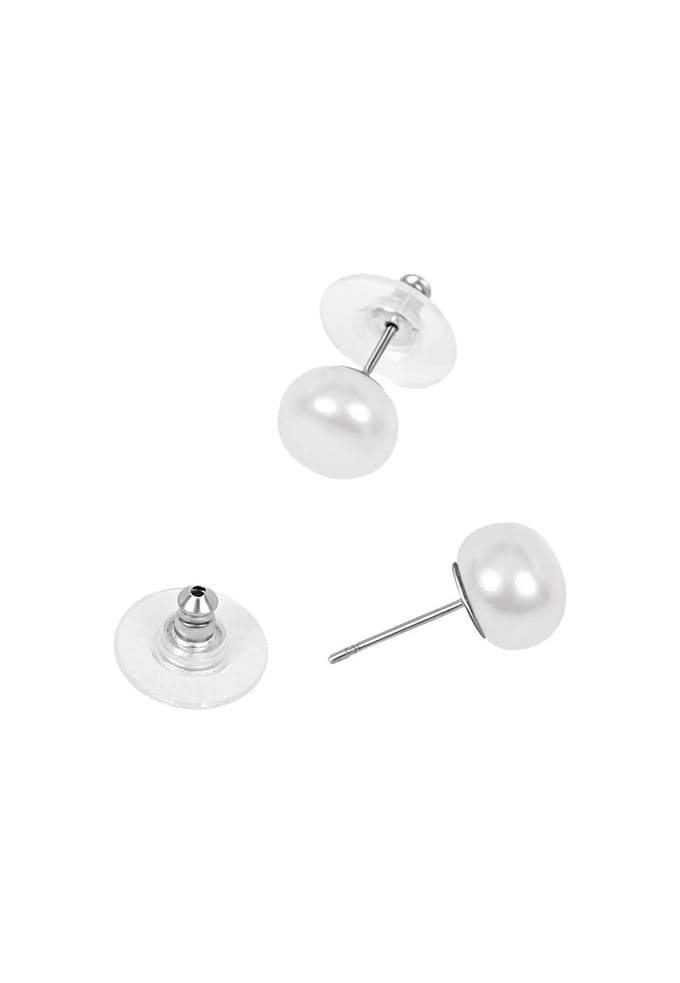 Margot Bardot Grace Pearl Studs Silver
