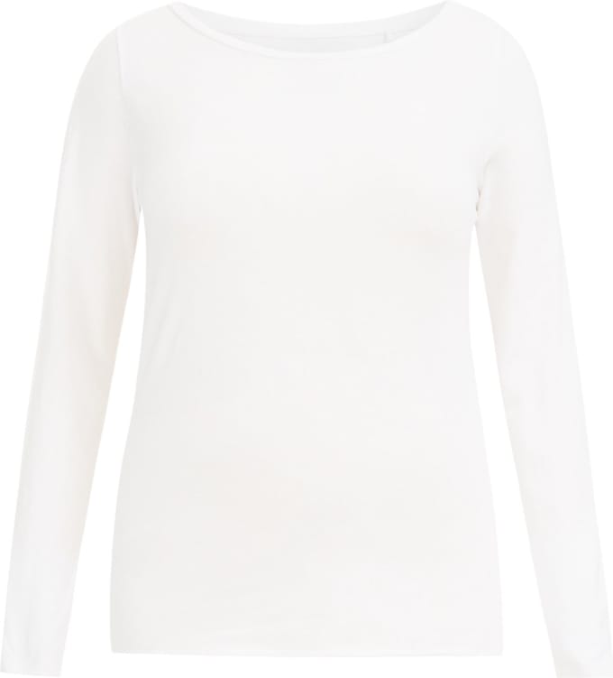 WE Fashion Dames T-shirt met boothals- Curve