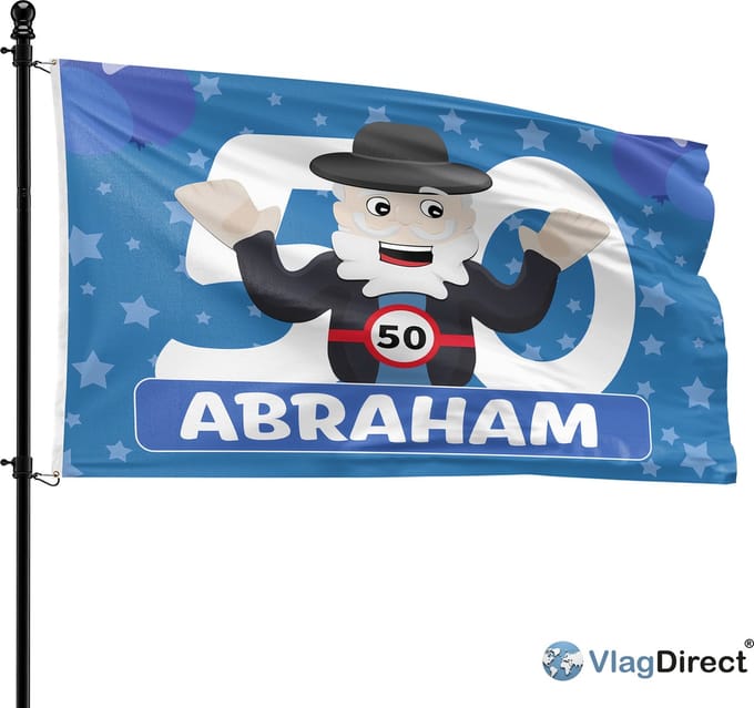 VlagDirect - Abraham vlag - Abraham 50 jaar vlag - 90 x 150 cm.