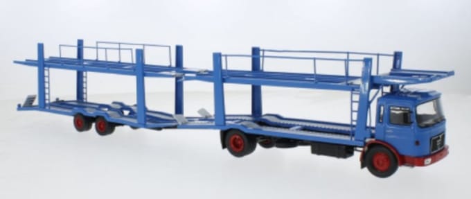 MAN Autotransporter 1970 Blauw - Schaal 1:43 - Ixo Models