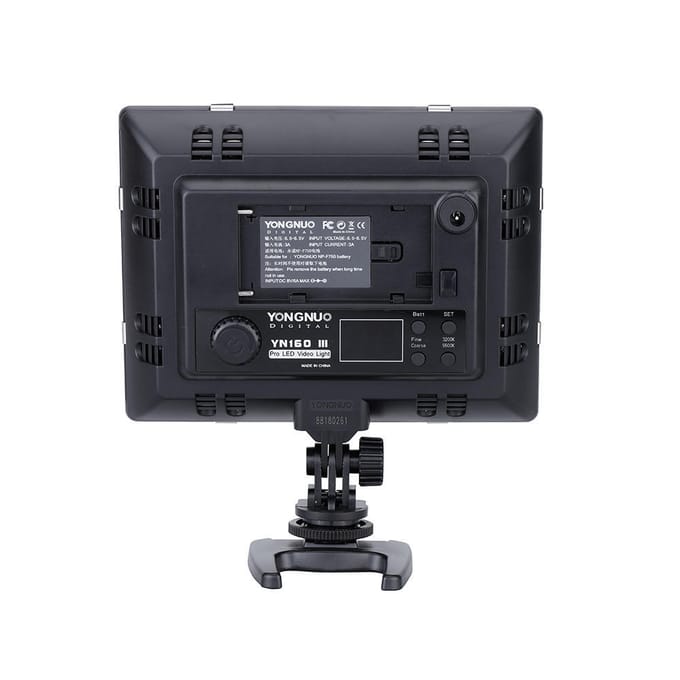 Yongnuo Pro YN160 III 192 LED's Video Studio Fotografie Lichtlamp Verstelbare kleurtemperatuur white
