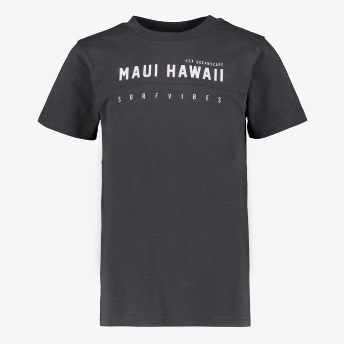 Unsigned jongens T-shirt met tekstopdruk zwart - Maat 146/152