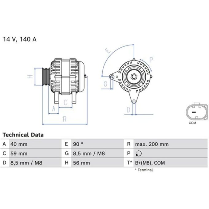 Driefasige generator BOSCH 0 986 085 040