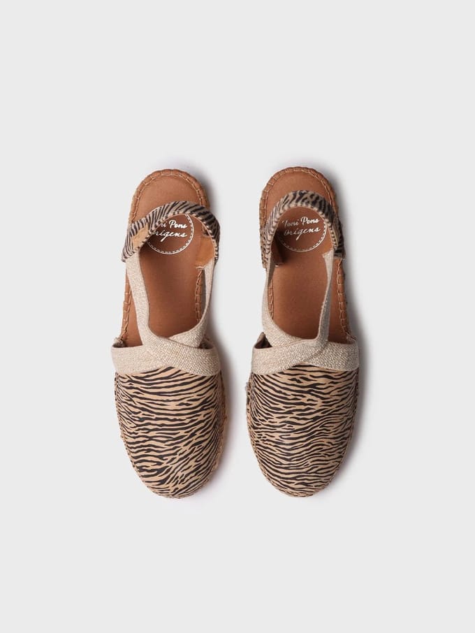 Espadrille met sleehak en zebraprint | TERRA-ZB