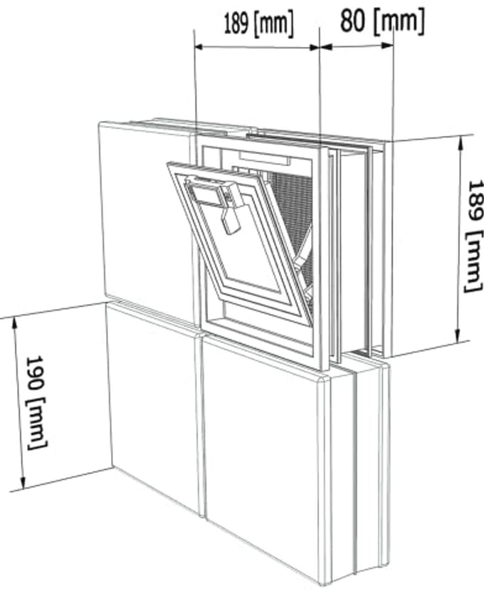 Ventilatieramen Wit 19x19x8cm met Vliegengaas voor Eenvoudige Installatie
