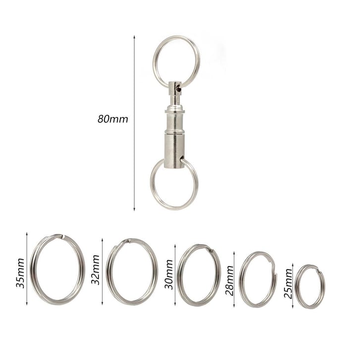 5 stuks Premium Quick Release Pull-Apart Key Verwijderbare Handige sleutelhanger Afneembare sleutelhangeraccessoire white