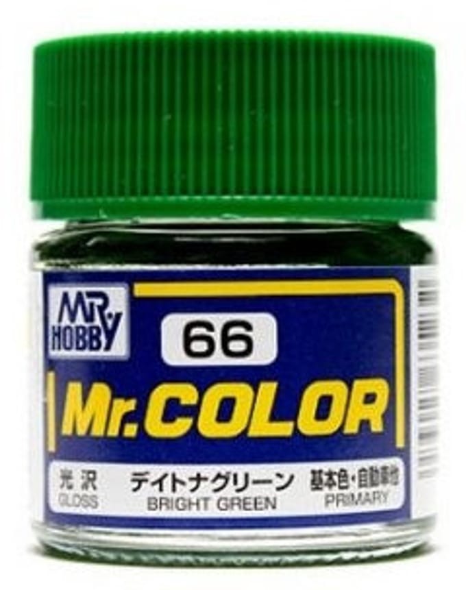 Gunze Mr. Hobby C-066 - Mr. Color 10 ml Bright Green - Lacquer Modelbouwverf