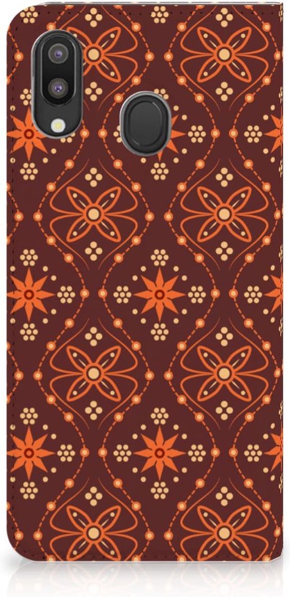 Samsung Galaxy M20 Hoesje met Magneet Batik Brown